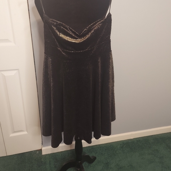 Free People Shattered Foil Fit and Flare Dress Size Small Strapless - Picture 1 of 12